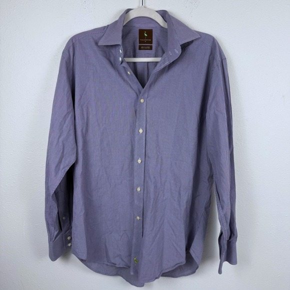 Tailorbyrd Other - Tailorbyrd Mens Purple Micro Check‎ 100% 2-Ply Cotton Button Down Shirt Size M